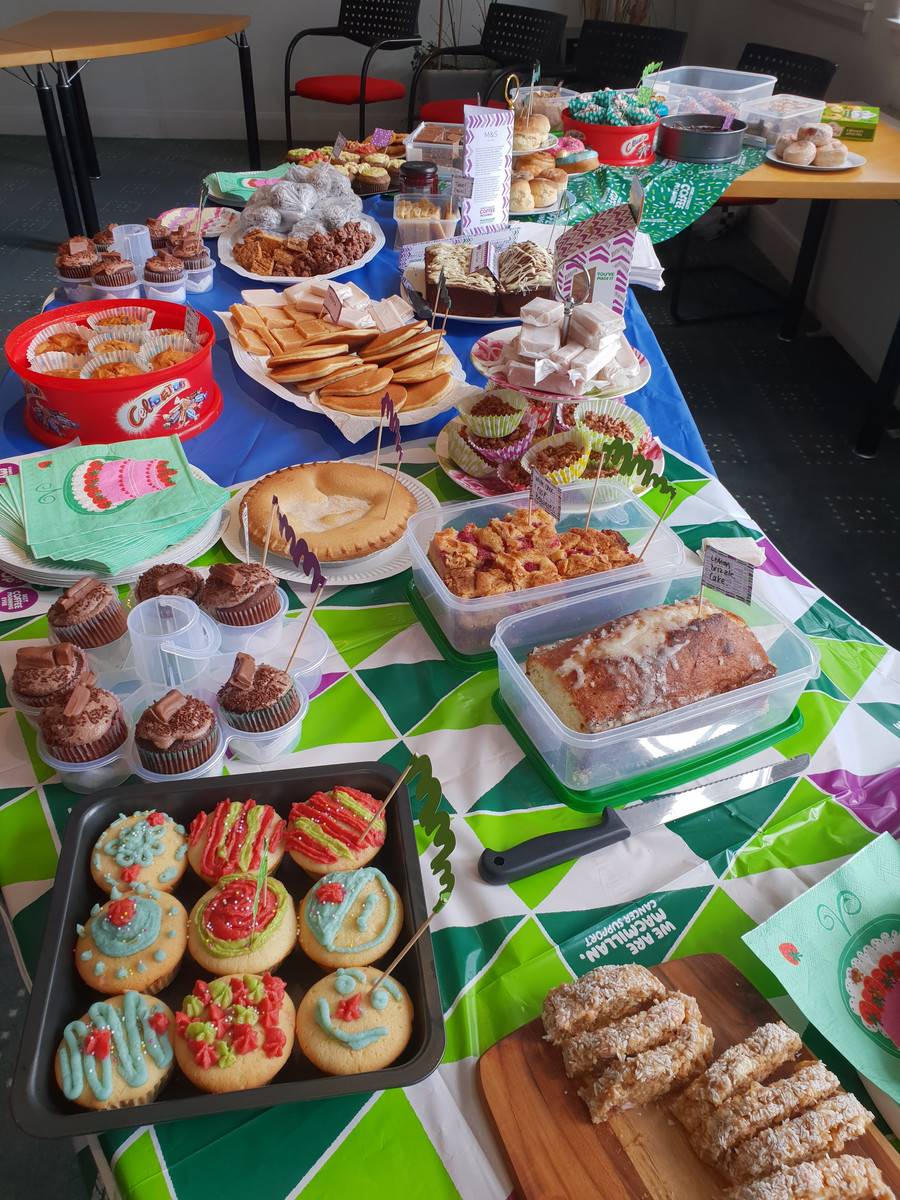 Some of the home baking on offer made by the talented CRGP team to raise money for MacMillan